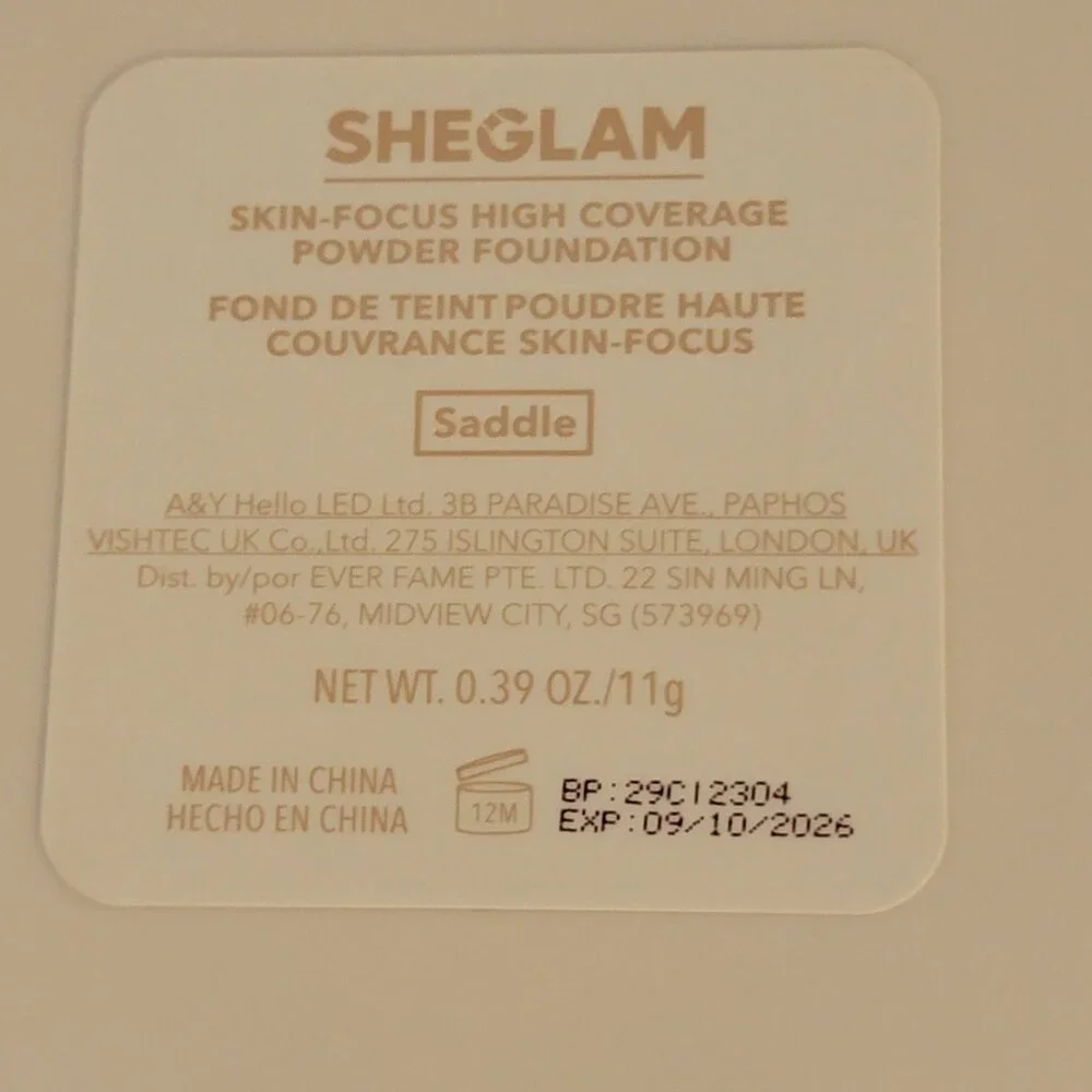 Sheglam Skin Focus High Coverage Powder Foundations Saddle NIB